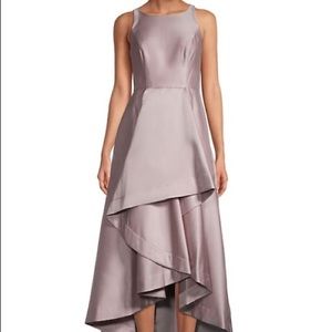 Adrianna Papell High-Low Mikado Gown Blush Pink